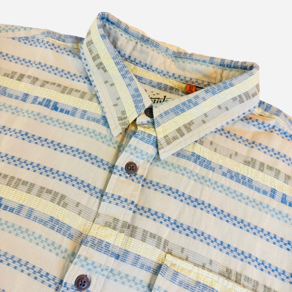 Howler Bros Mens XL Short Sleeve Button Down Shirt Multicolor Striped Outdoor